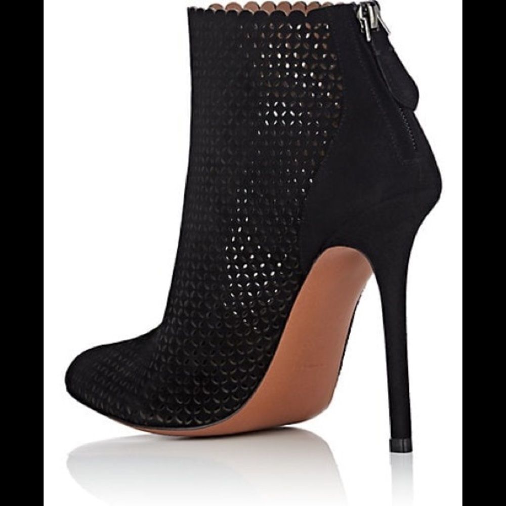 Alaia Laser Cut Suede Booties - Picture 2 of 8